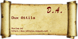 Dux Attila névjegykártya